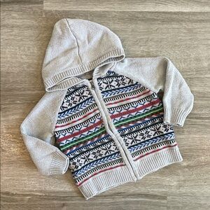 Gymboree baby boys zip up sweater jacket with hood
